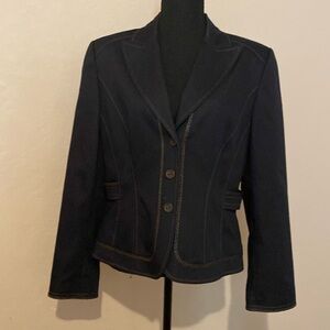 Tahari Arthur S Levine black chambray jacket Blazer  Size 12